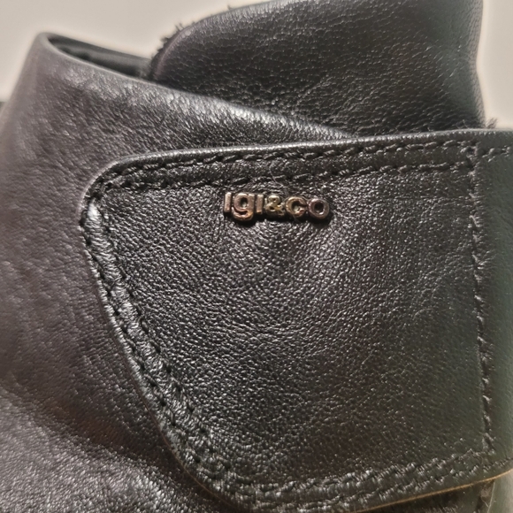 IGI & CO Dressy Black Leather Platform Ankle Boots Shoes (ITALY) Size 7.5 / 38 - Picture 12 of 13